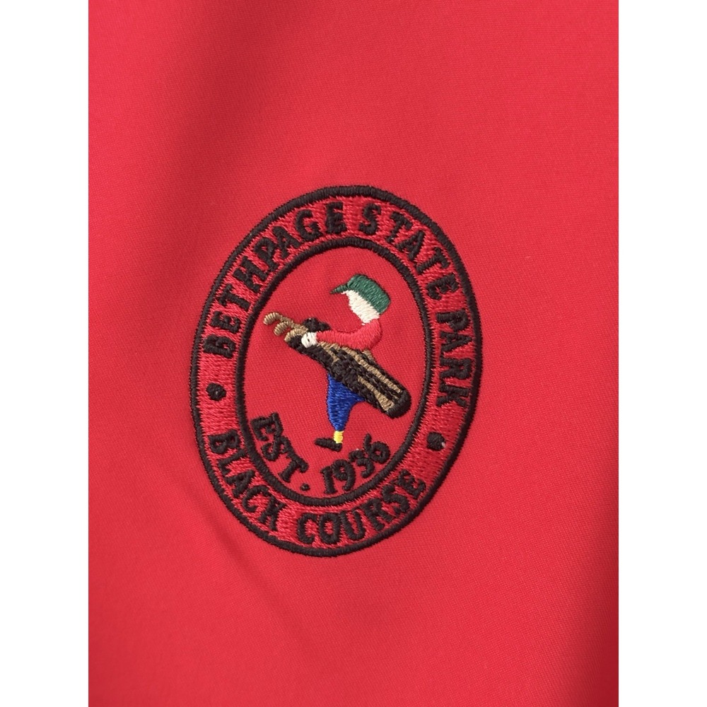 Cutter & Buck Windbreaker Jacket Bethpage Mens M Red Pullover V Neck Golf Jacket - Picture 4 of 11